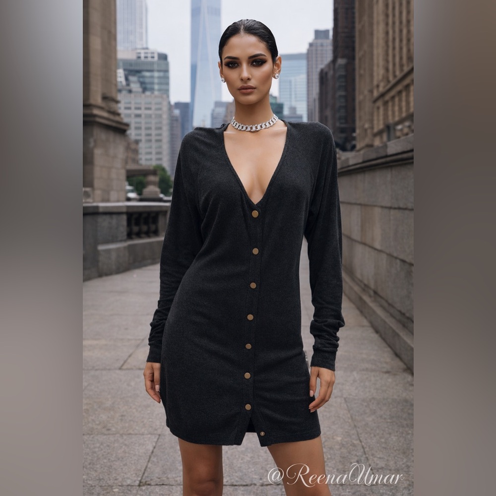 T by Alexander Wang Long Cardigan Sweater Dress – XS (Oversized Fit)